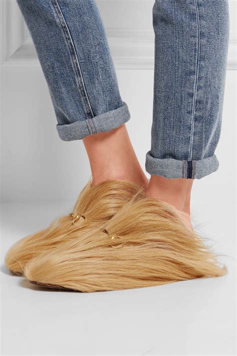 gucci horsebit hair slippers|Gucci Horsebit Leather Slippers .